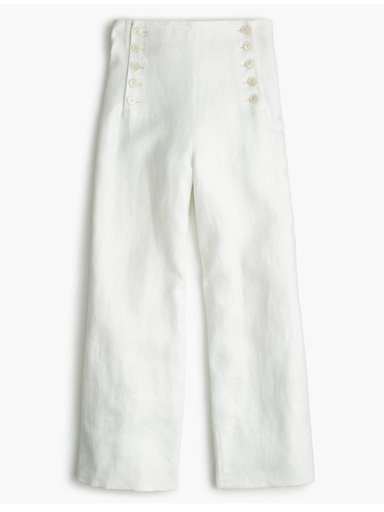 J. Crew Pants - J. Crew Peyton linen sailor pant size 4 women’s wide leg and cropped